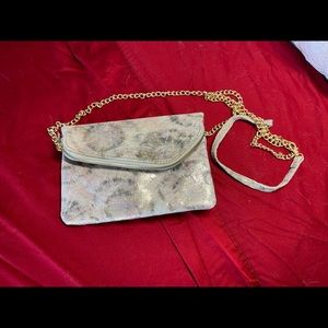 New HOBO leather crossbody clutch